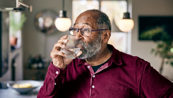 Man drinking water