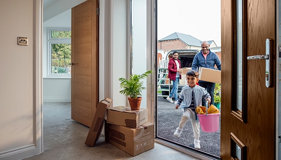 Family covering themselves with home contents insurance