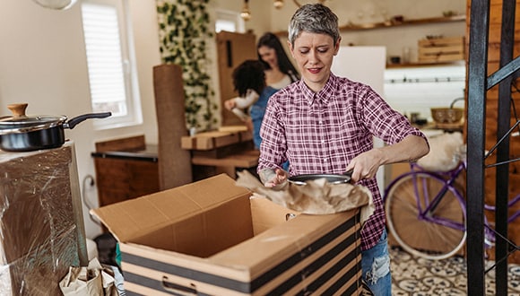 Woman covering her contents with contents insurance