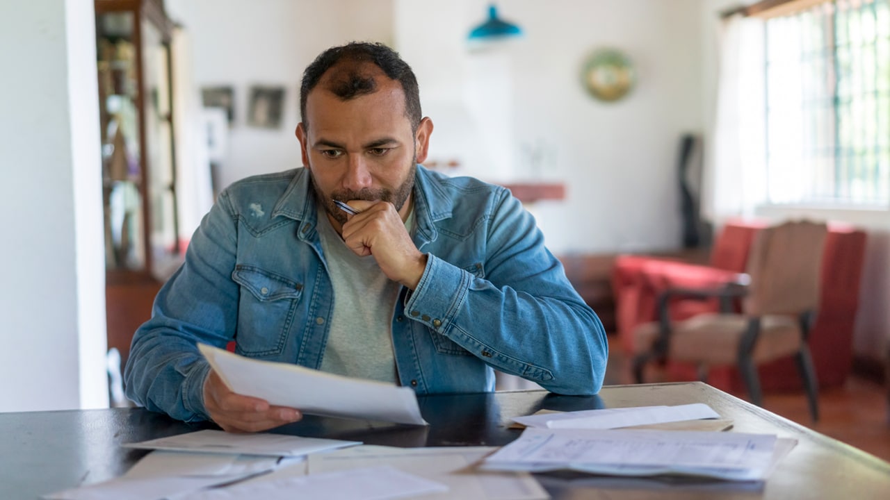 Man reviewing a document