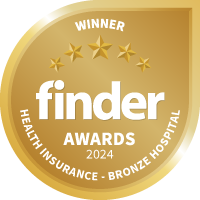 A finder 2024 hospital cover award logo.